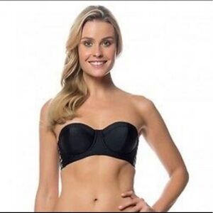 NWT Jessica‎ Simpson Black U-Wire Strappy Swim Top